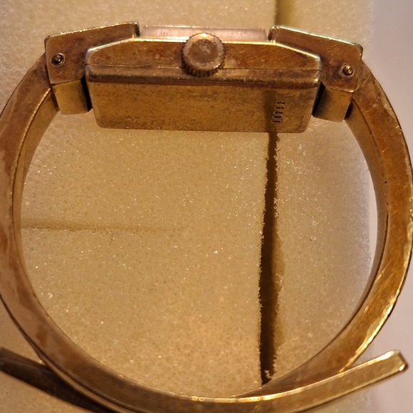 Rare floral enamel Swiss Turler Watch, Hinged Bangle Style watch - Picture 8 of 9